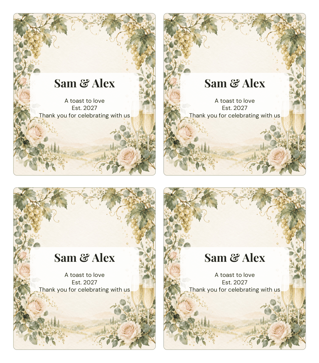 Preview of the first page of Wedding labels